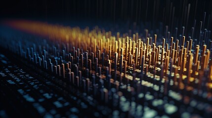 Fototapeta premium Binary data visualization. Hi-tech background. AI generated