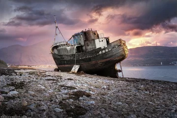 Papier Peint photo Navire Shipwreck Scotland 
