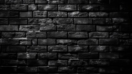 Black brick wall dark background for design. Al generated