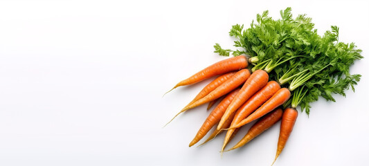 carrots on a white background, top view. Generative Ai