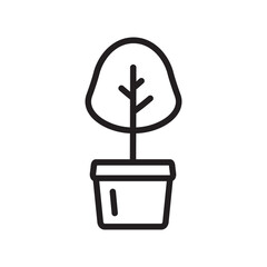 Plant vector linear icon. Houseplant flat sign design. Seedling nature plant symbol isolated pictogram. Plant UX UI icon symbol outline sign 