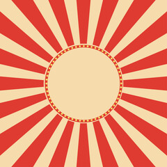 Carnival circle banner with lights. Circus banner. Vintage background.