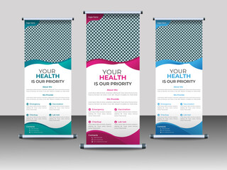 Professional Medical Roll Up Banner Design Template