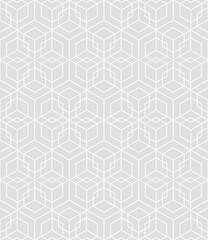 Abstract geometric  hexagonal  graphic design print 3d cubes pattern. Vector seamless  geometric cubes pattern.