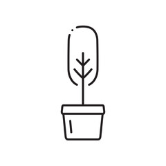 Plant vector linear icon. Houseplant flat sign design. Seedling nature plant symbol isolated pictogram. Plant UX UI icon symbol outline sign 