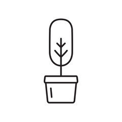 Plant vector linear icon. Houseplant flat sign design. Seedling nature plant symbol isolated pictogram. Plant UX UI icon symbol outline sign 