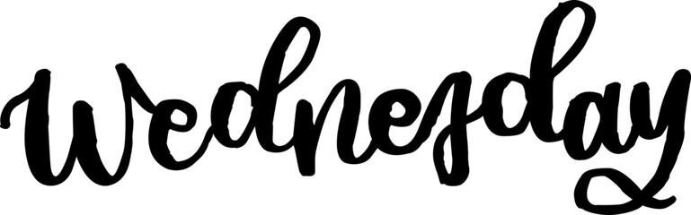 Wednesday hand lettering vector art drawing