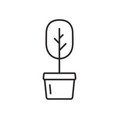Plant vector linear icon. Houseplant flat sign design. Seedling nature plant symbol isolated pictogram. Plant UX UI icon symbol outline sign 