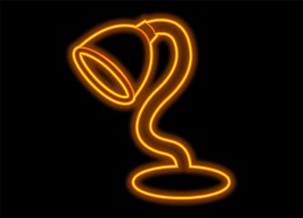 golden study lamp neon on black