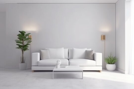 interior background lifestyle cosy room furniture apartment lounge loft design floor. Generative AI.