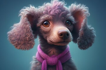 Anthropomorphic dog poodle dressed in human clothing. humanized animal concept. AI generated, human enhanced - obrazy, fototapety, plakaty