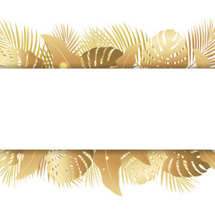 background with golden palm leaves