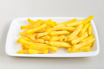 French fries Snack food crispy potato . Fast food or  snacks concept. Patates cips.