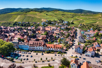 Traditional timbered house in Turckheim, Alsace, France. One of the famous cities in Alsace scenic...