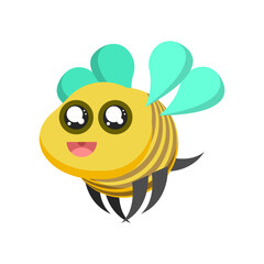 Abstract Flat Cartoon Animal Insect Beetle Bee Fly Honey Yellow Animal Vector Design Style Elements Fauna Wildlife