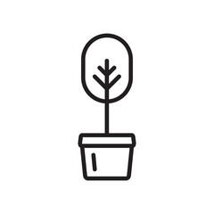 Plant vector linear icon. Houseplant flat sign design. Seedling nature plant symbol isolated pictogram. Plant UX UI icon symbol outline sign 