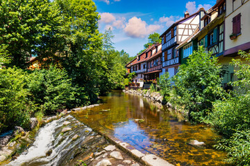 Fototapeta na wymiar Kaysersberg in Alsace, one of the most beautiful villages of France. Kaysersberg in Alsace in the department of Haut-Rhin of the Grand Est region of France. Small village of Kaysersberg in Alsace.