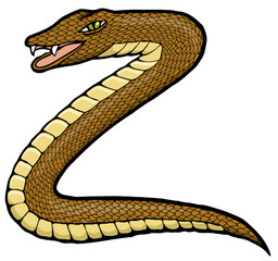 a brown snake forming the letter z