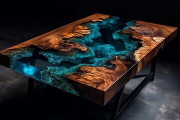 Resin Table Art Generative AI