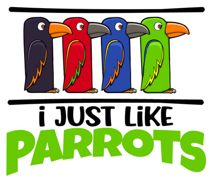 funny cartoon parrot design for a bird lover