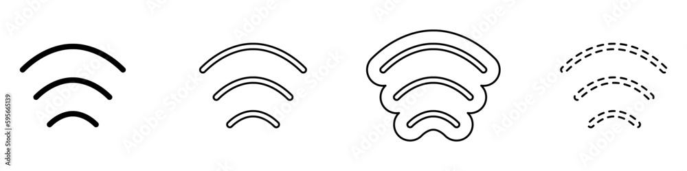 Poster wifi set of vector icons. internet wave vector. wireless internet vector.