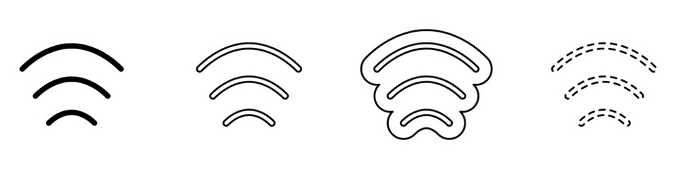 Wifi set of vector icons. Internet wave vector. Wireless internet vector.