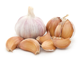 Head of garlic with cloves.