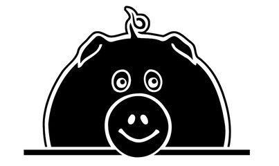 cute round pig board sign