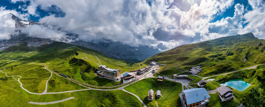 Kleine Scheidegg is a mountain pass at an elevation of 2,061 m, situated below and between the Eiger and Lauberhorn peaks in the Bernese Oberland region of Switzerland.