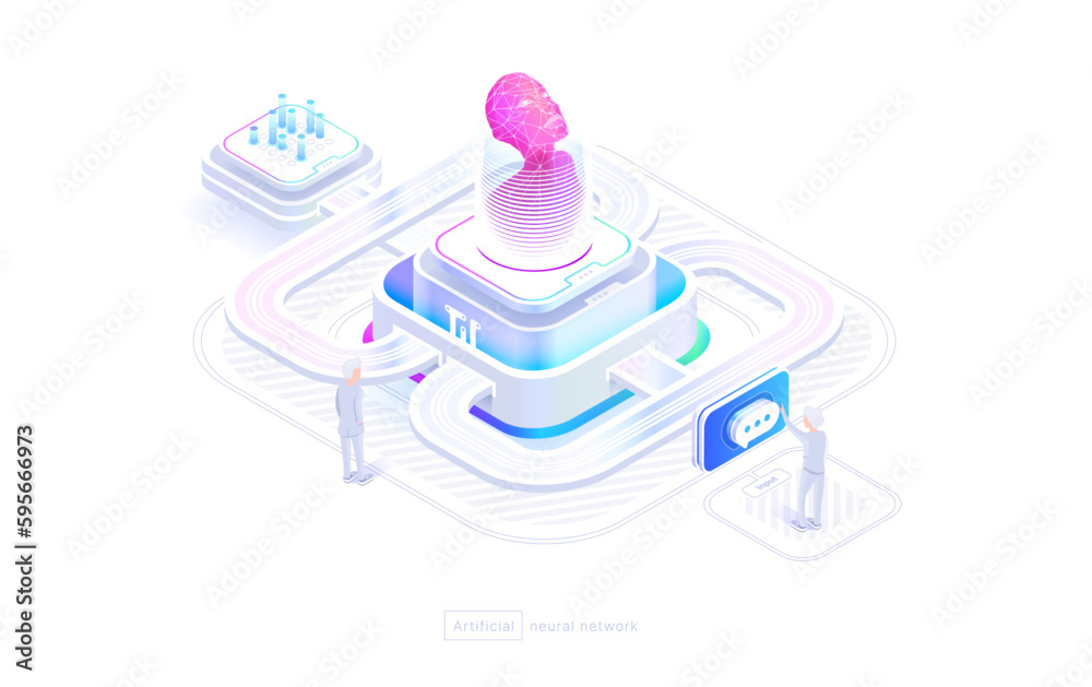 Poster technologies of neural networks a person uses a neural network. chat with artificial intelligence, i
