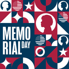 Memorial Day. Remember and Honor. Holiday concept. Template for background, banner, card, poster with text inscription. Vector EPS10 illustration.