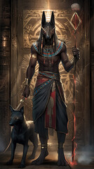 Anubis, the Egyptian protector god, guardian and guide of the dead