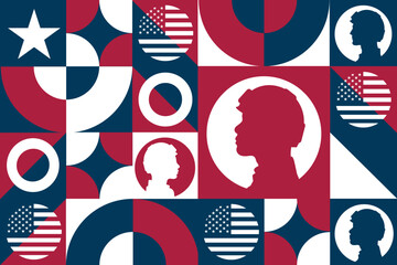 Memorial Day. Remember and Honor. Seamless geometric pattern. Template for background, banner, card, poster. Vector EPS10 illustration.
