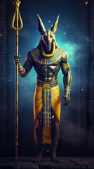 Anubis, the Egyptian protector god, guardian and guide of the dead