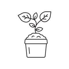 Plant vector linear icon. Houseplant flat sign design. Seedling nature plant symbol isolated pictogram. Plant UX UI icon symbol outline sign 