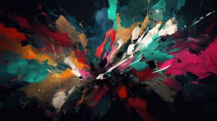 Abstract watercolor. art background, painted wallpaper image with vivid colors, ideal for banners or web backgrounds, AI
