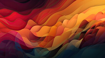 Orange waves of color, web banner or background for website, AI