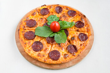 Delicious mixed pizza with rich content. Menu concept of choice and diversity. Karisik pizza