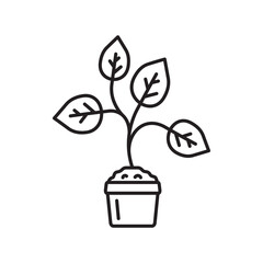 Plant vector linear icon. Houseplant flat sign design. Seedling nature plant symbol isolated pictogram. Plant UX UI icon symbol outline sign 