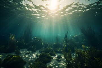 Fototapeta na wymiar underwater landscape. Generative AI