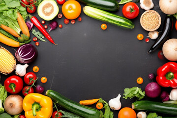 Flat lay composition of vegetables with copyspace generative ai
