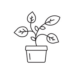 Plant vector linear icon. Houseplant flat sign design. Seedling nature plant symbol isolated pictogram. Plant UX UI icon symbol outline sign 