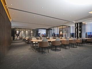 Modern luxury restaurant cafe interior