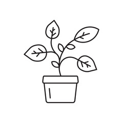 Plant vector linear icon. Houseplant flat sign design. Seedling nature plant symbol isolated pictogram. Plant UX UI icon symbol outline sign 