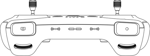 Drone FPV Line Stroke. FPV Glasses. Drone Vector Isolated. White Background. R232204021