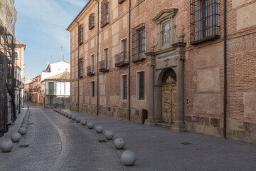 Fototapeta na wymiar Facade of the old San Prudencio nursing home, in Talavera de la Reina, Toledo, Spain