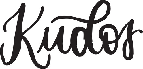 Kudos hand lettering text clipart