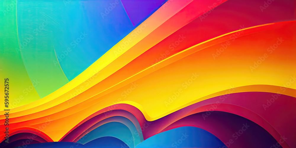 Canvas Prints abstract colorful wavy gradient background wallpaper design (generative ai)