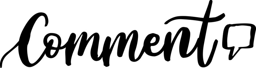 Comment hand lettering social media text clipart
