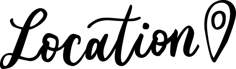 Location hand lettering social media text clipart